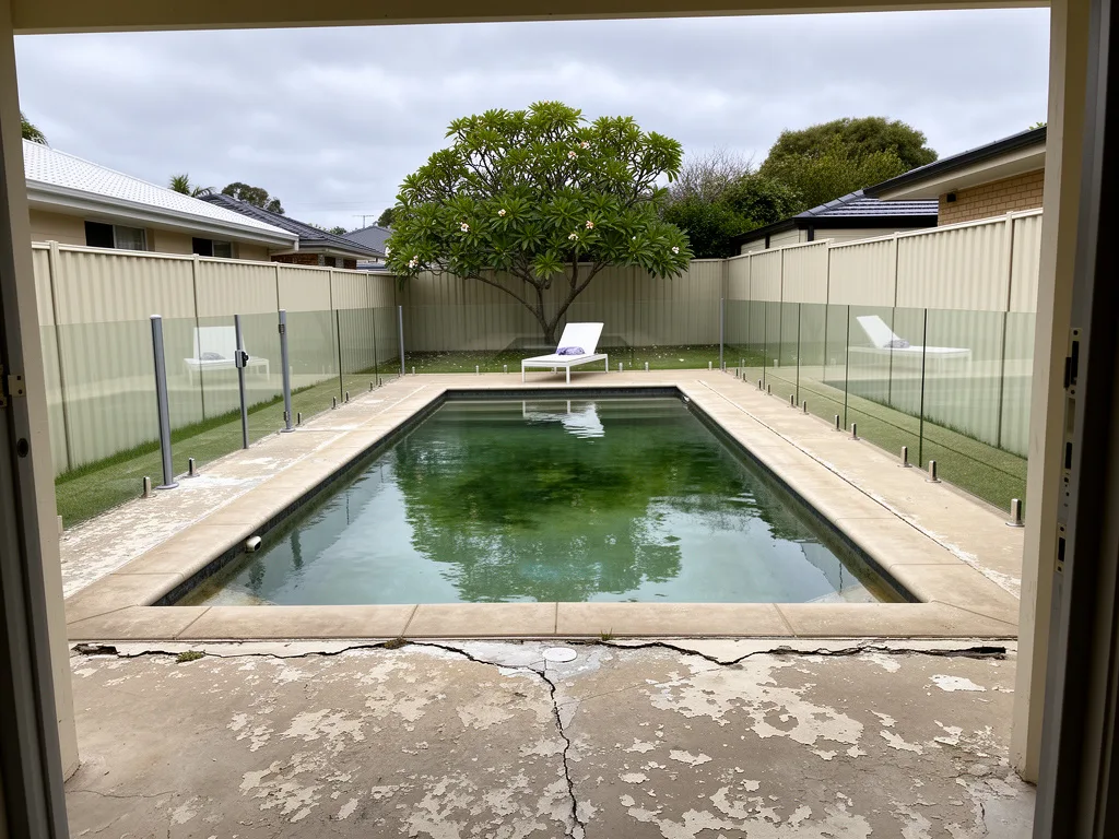 Pool Resurfacing, starting condition of the concrete